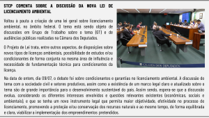 STCP COMENTA SOBRE A DISCUSSÃO DA NOVA LEI DE LICENCIAMENTO AMBIENTAL