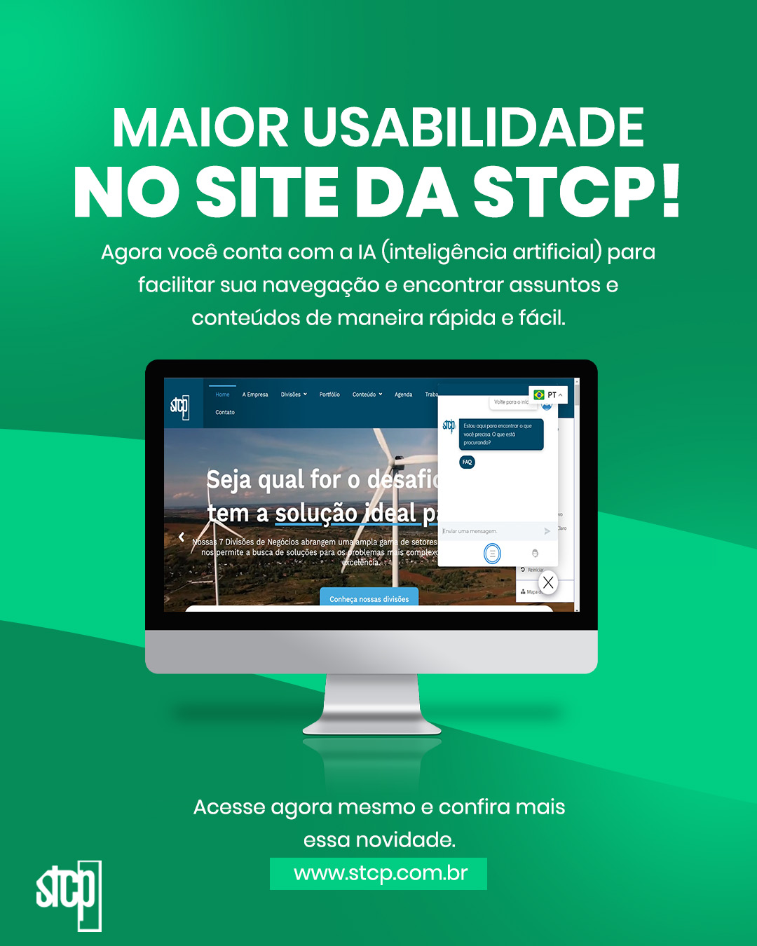 Maior usabilidade em nosso site com a IA (inteligência artificial).